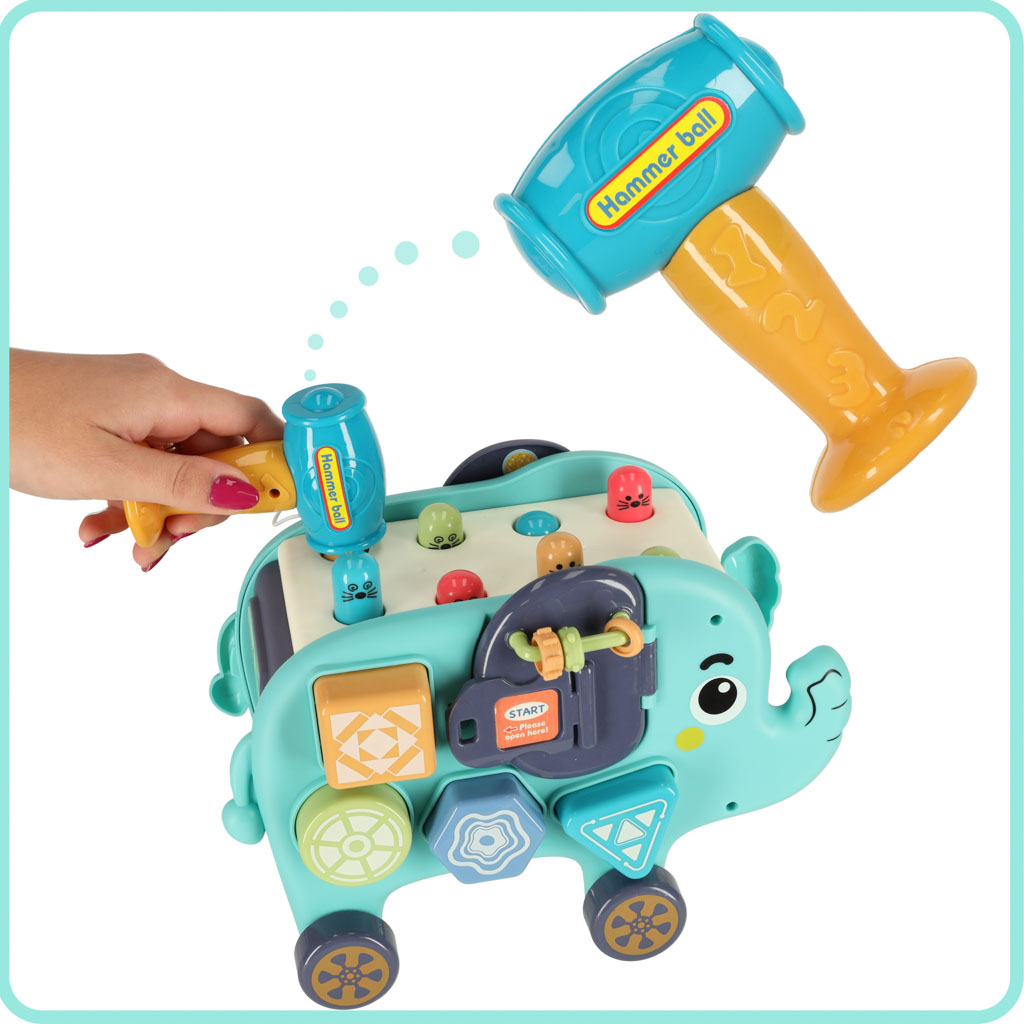 Interaktivní hračka Montessori SLON modrý