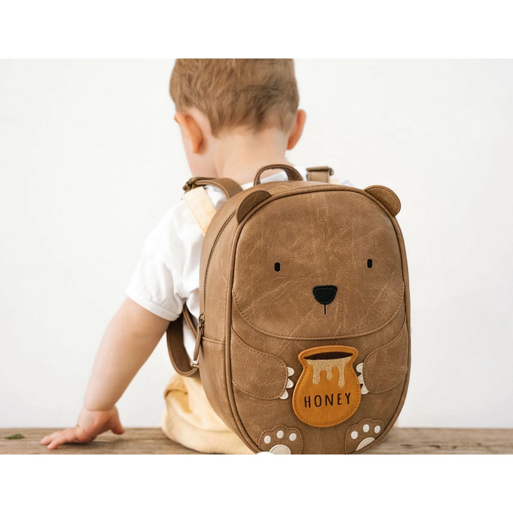 Dětský batůžek z eco kůže MEDVÍDEK - Big Bear Karl