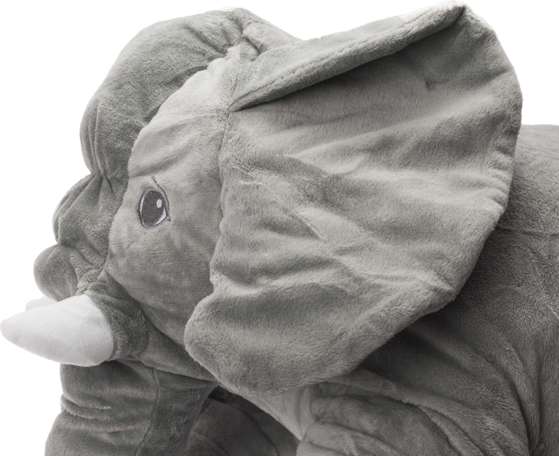Plyšový slon velký 60cm kamarád na spinkání úžasně jemný samet - šedý