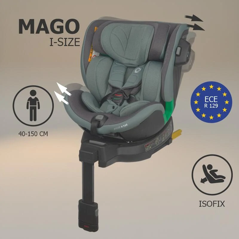 Autosedačka 0-36 kg 360° otočná Coccolle Mago Greenstone