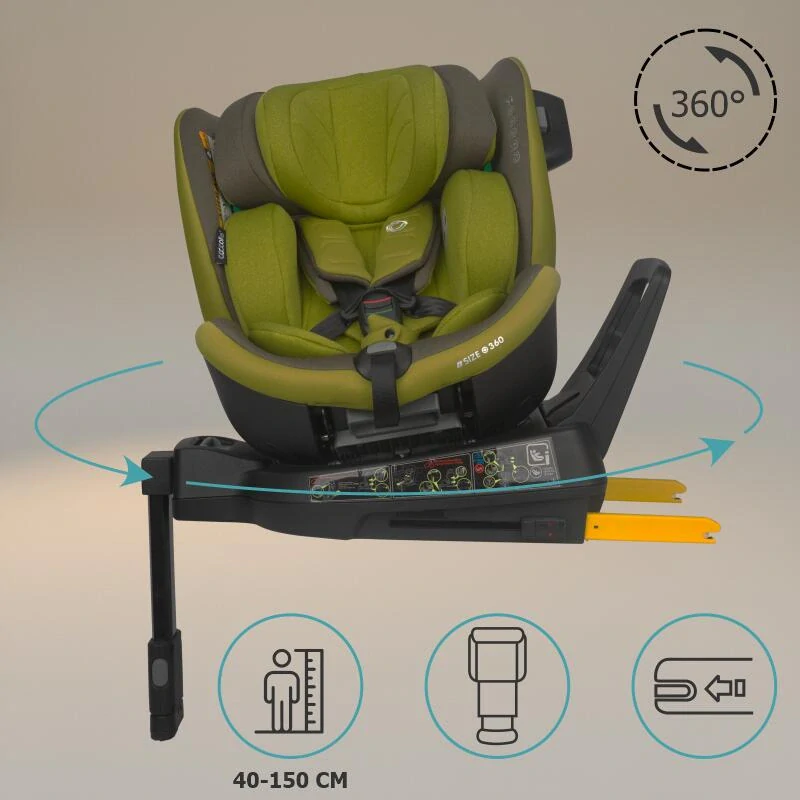 Autosedačka 0-36 kg 360° otočná Coccolle Mago Olive/Khaki