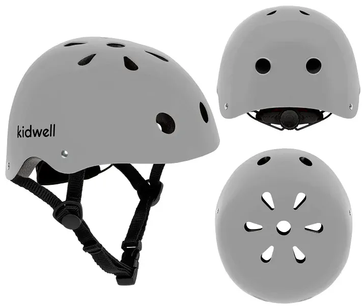 Cyklistická ochranná helma pro děti na kolo, kolečkové brusle a koloběžku vel. S od 48 do 52 cm - šedá grey KIDWELL