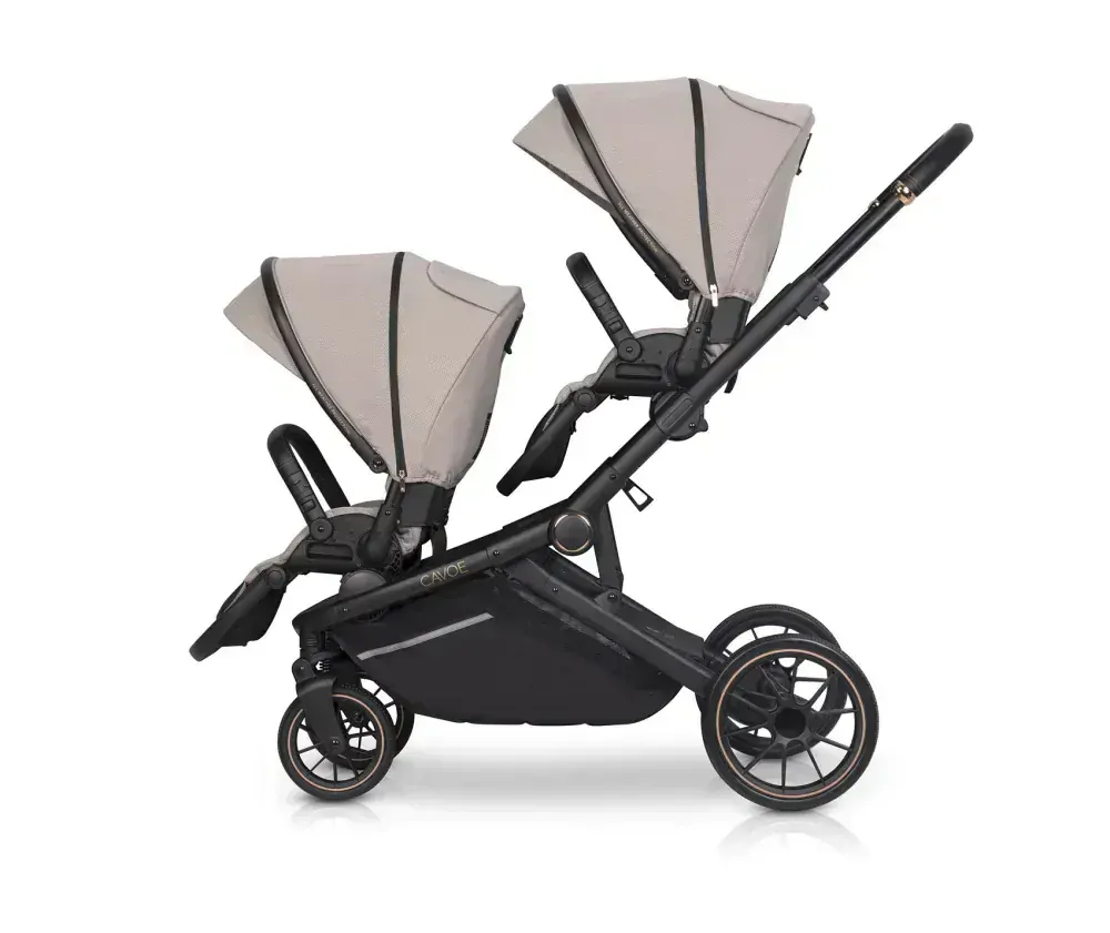 Kočárek pro dvojčata sourozenecký CAVOE Avec Taupe