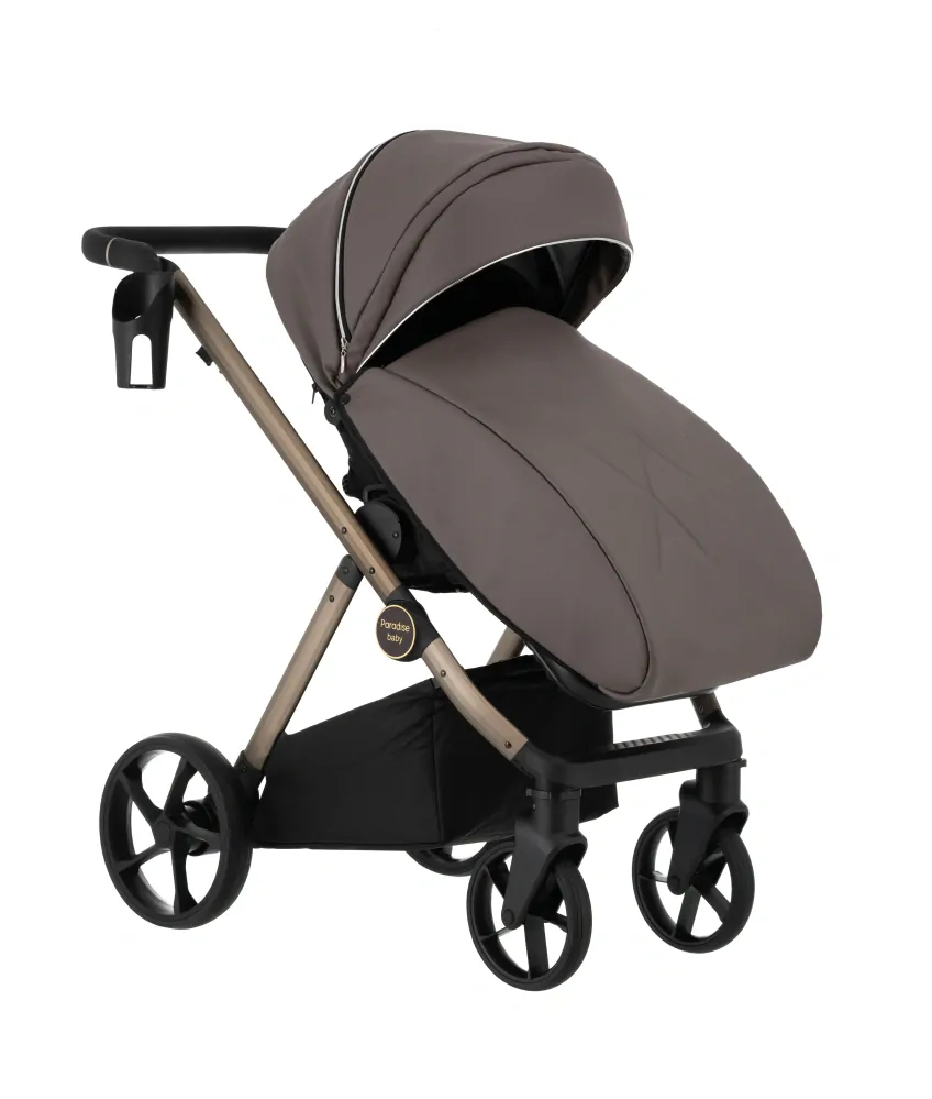 Travel system kočárek Paradise Baby RX 03 eco kůže hnědá
