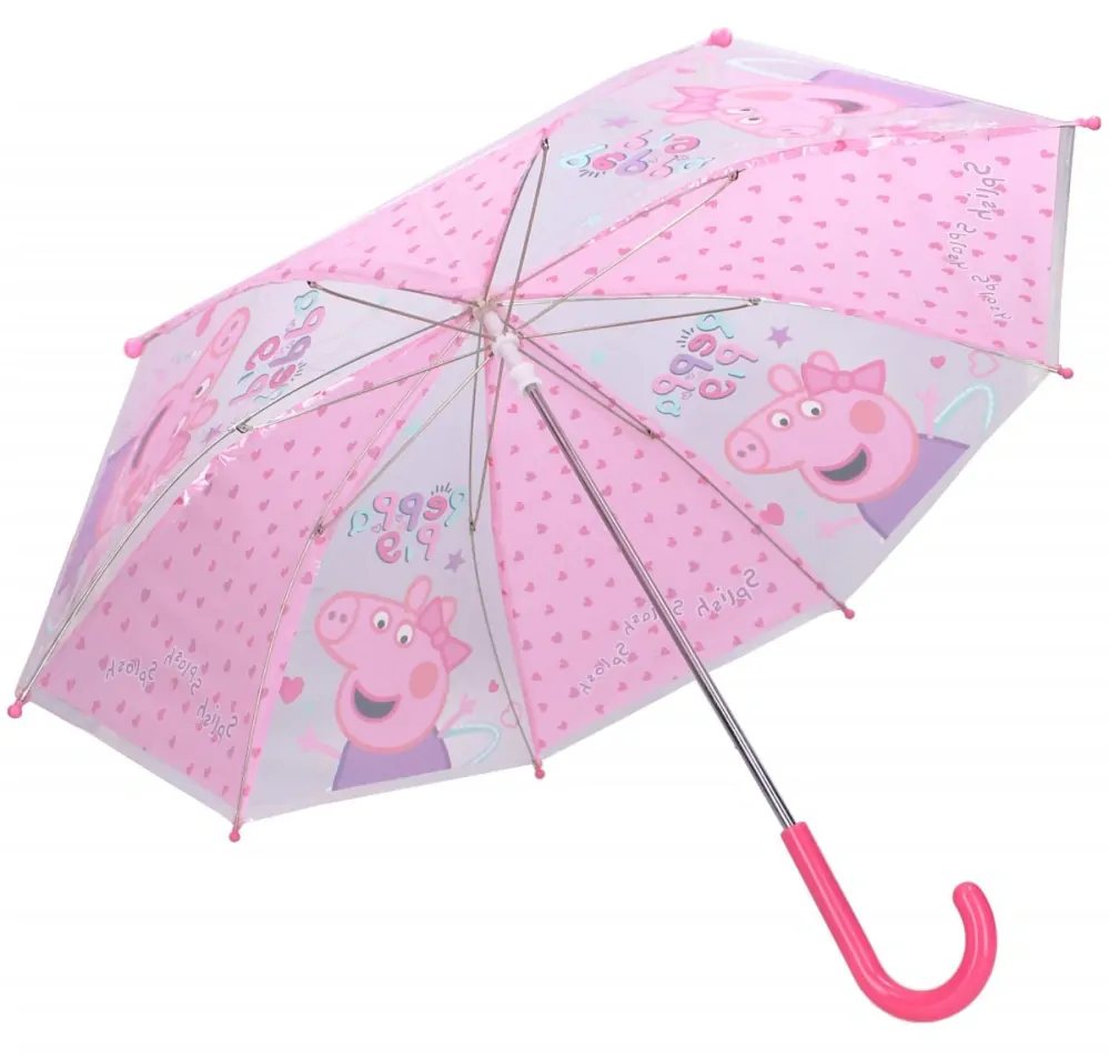 Deštník dětský Disney Peppa pig pruhledný s potiskem