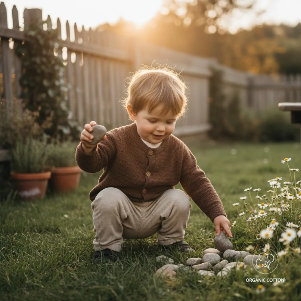 Dětský celopropínací svetr Dirkje BIO bavlna hnědý