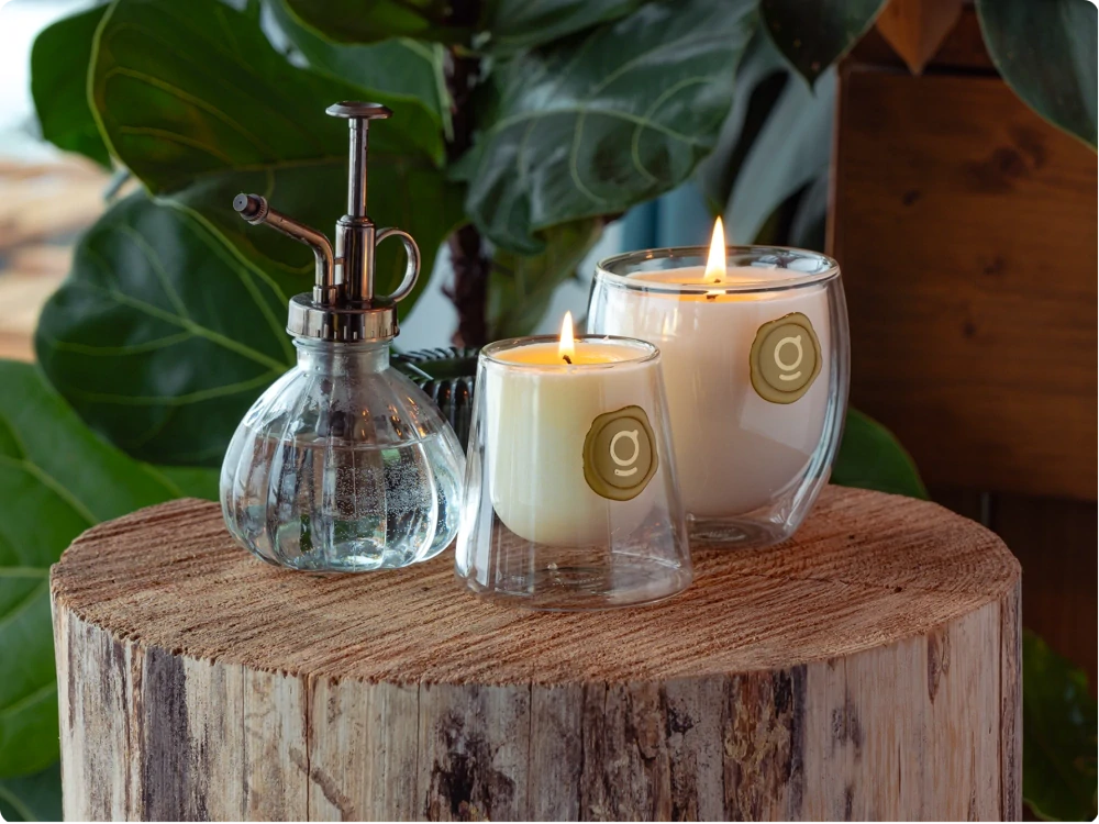 Uklidňující sojová vonná svíčka GODA Ante pro pocit štěstí