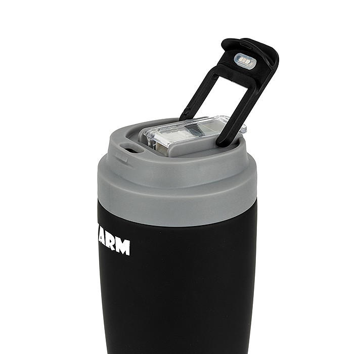 Cestovní termo hrnek se silikonovým pítkem na studené nápoje a výlevkou na horké nápoje NAVA"We Care", černá 500ml