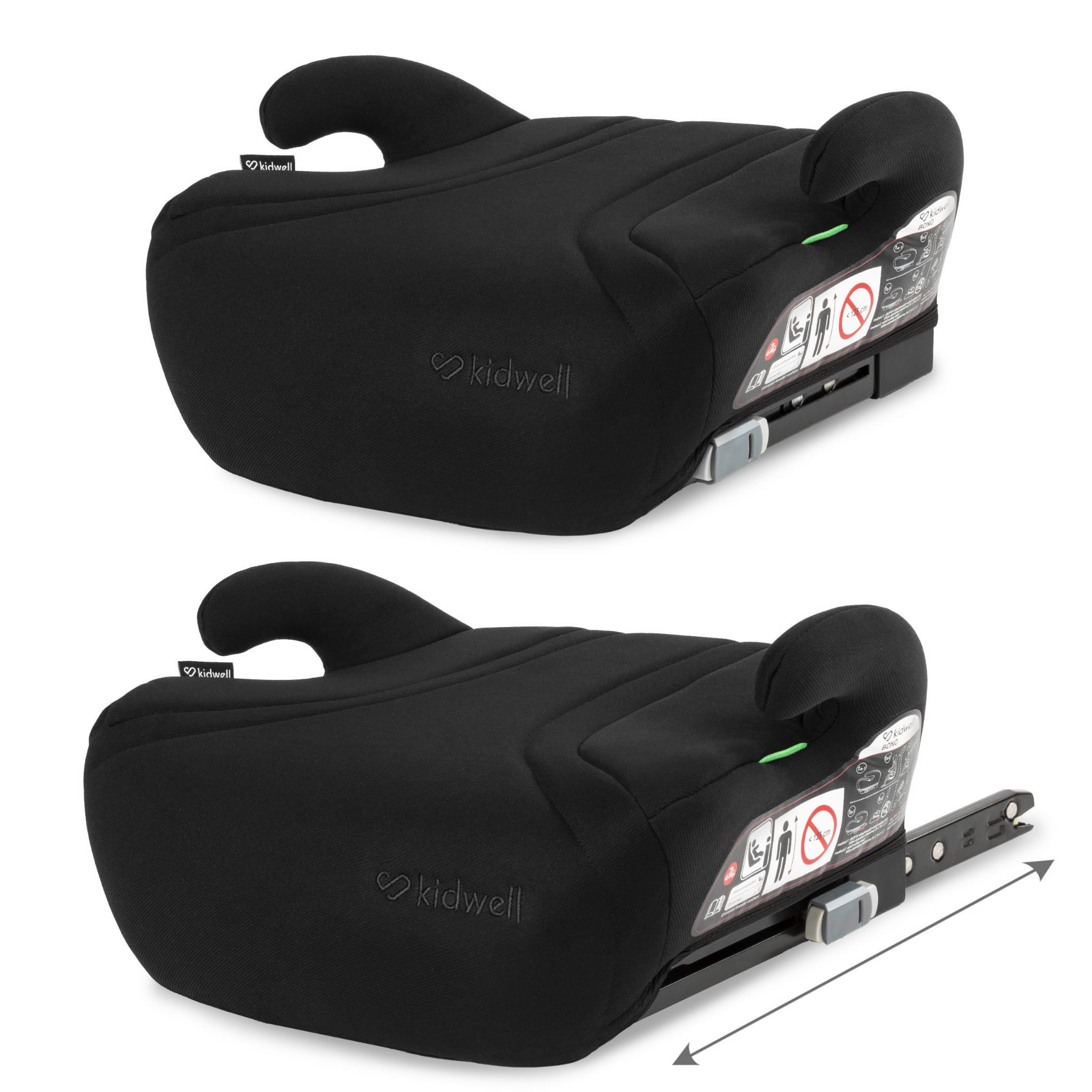 PODSEDÁK S I-SIZE KIDWELL BONO ČERNÝ s isofixem prostorný a pohodlný
