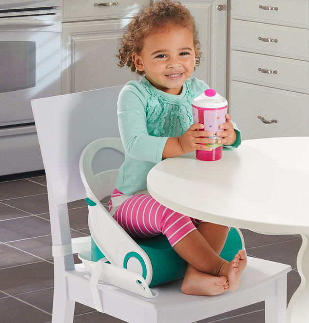 PŮJČOVNA - Cestovní jídelní sedačka Booster modrá/bílá (NOVÁ)