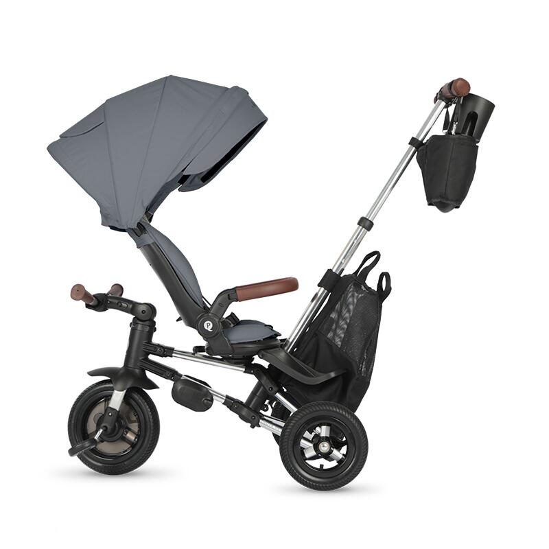 Qplay Nova Deluxe multifunkční skládací tříkolka s příslušenstvím grey