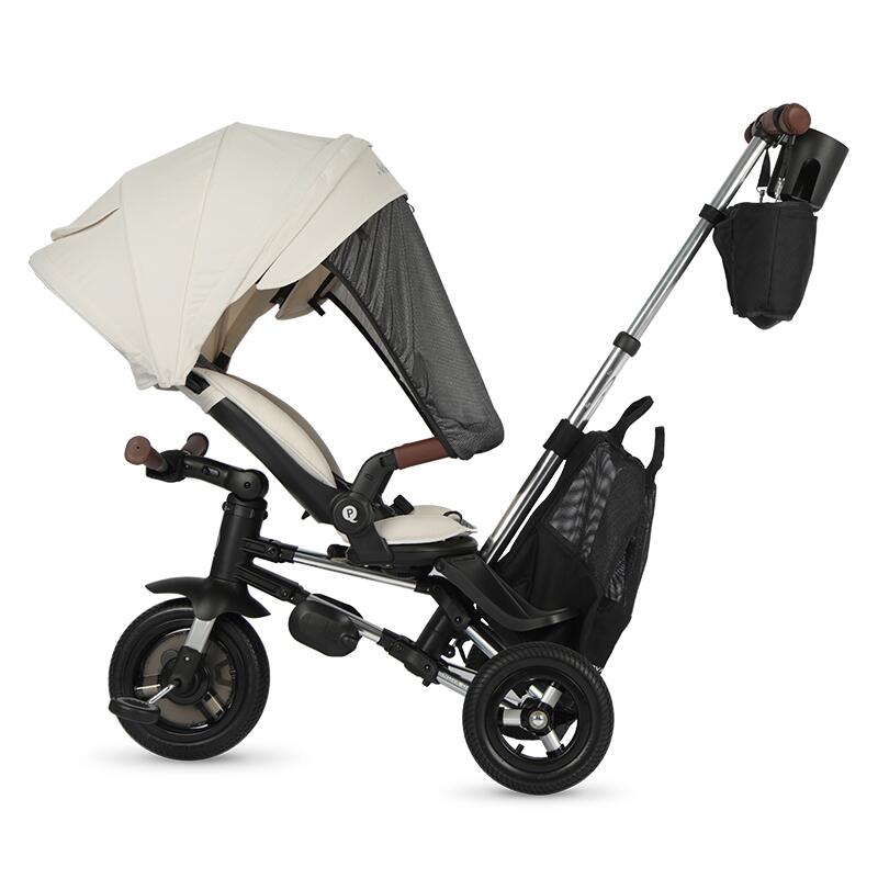 Qplay Nova Deluxe multifunkční skládací tříkolka s příslušenstvím ecru