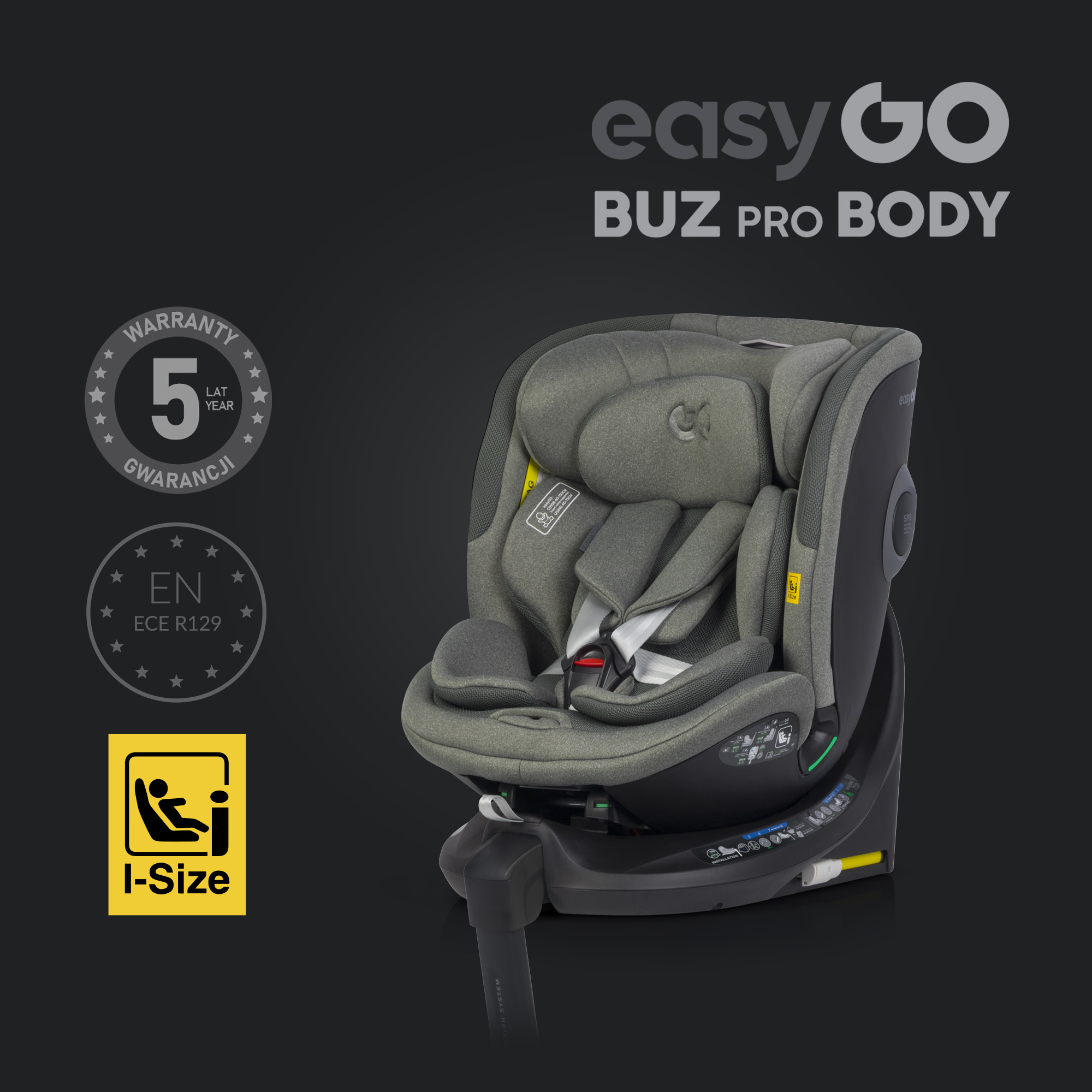 Sada autosedaček EasyGo Buz Pro a Buz Pro Body Greener 2v1 + otočná báze