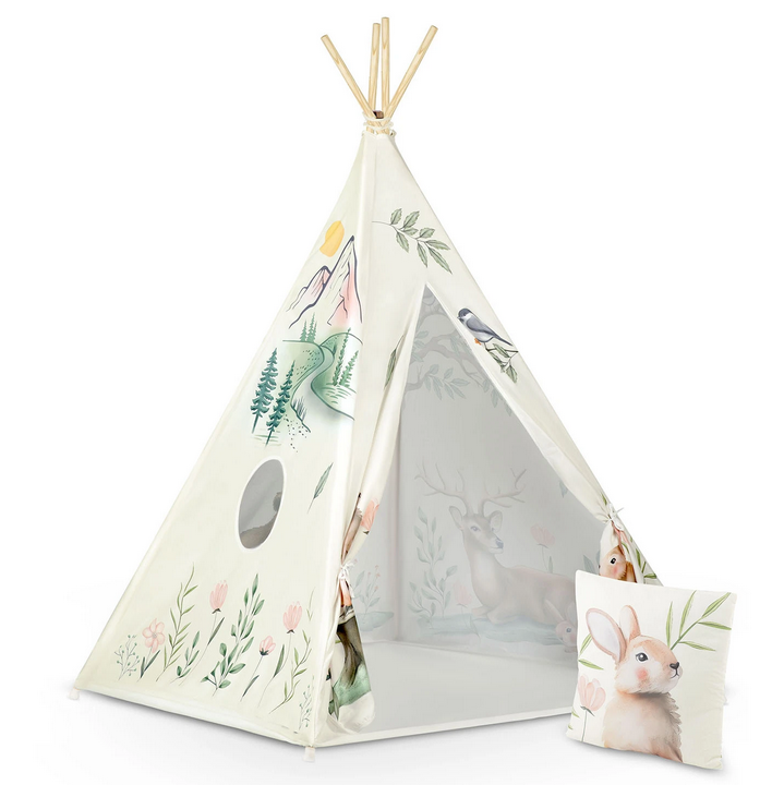 Dětské teepee stan Nukido - Lesní zvířátka