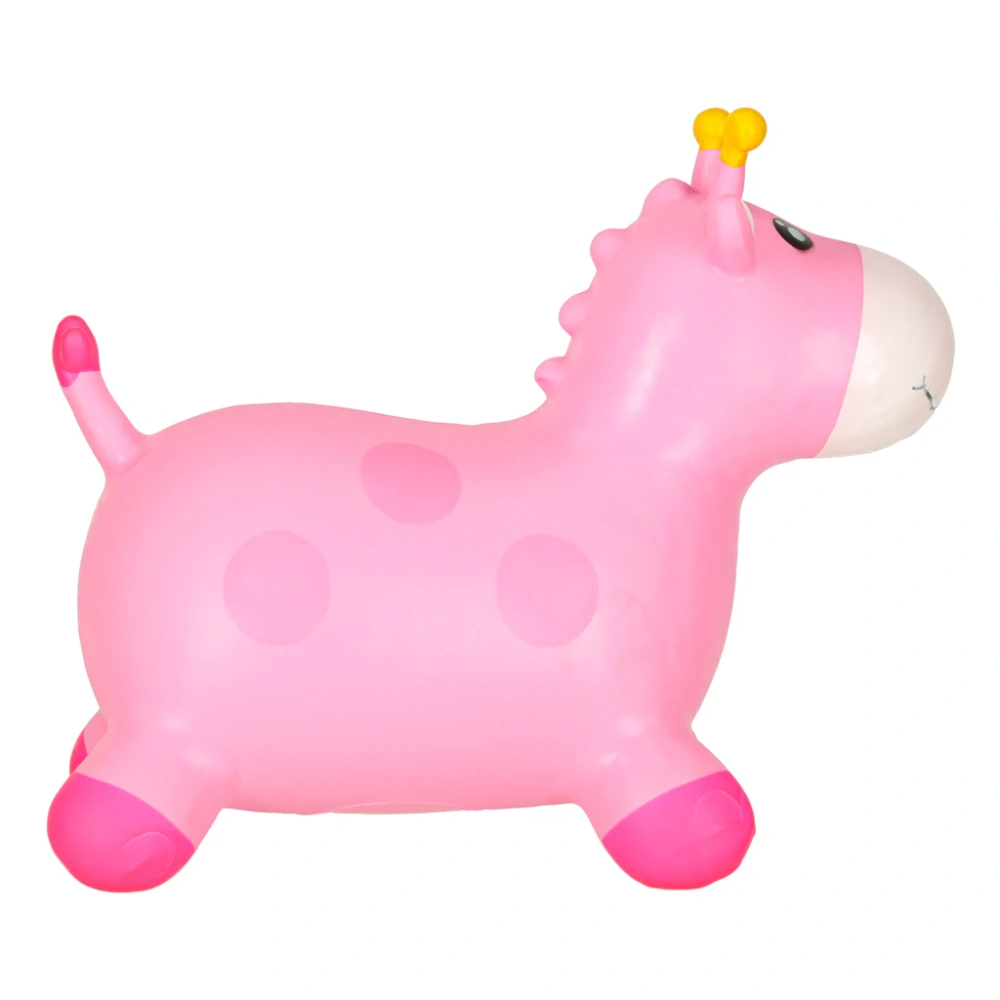 Hopsadlo gumové Žirafa růžová set skákadlo s pumpičkou