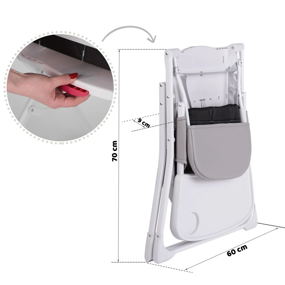 Jídelní židlička NUCO white-grey