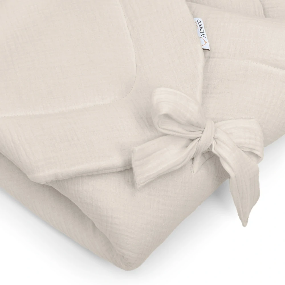 Novorozenecká zavinovačka mušelínová béžová s volánkem