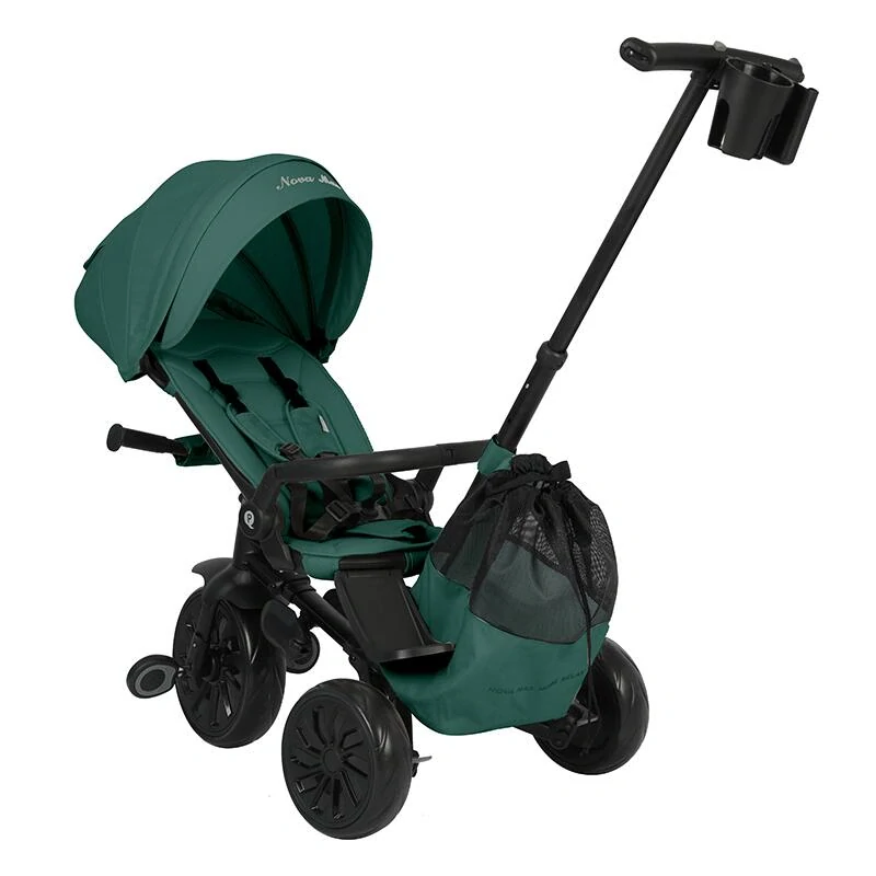 Qplay Nova Max multifunkční skládací tříkolka s příslušenstvím zelená