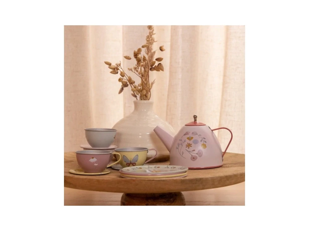 LITTLE DUTCH Čajový plechový set Čajový set Květiny a motýli  
