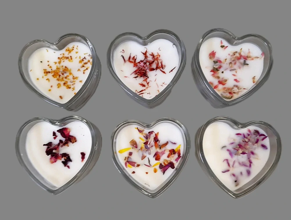 Svíčka ve skle srdce vonná 6 druhů