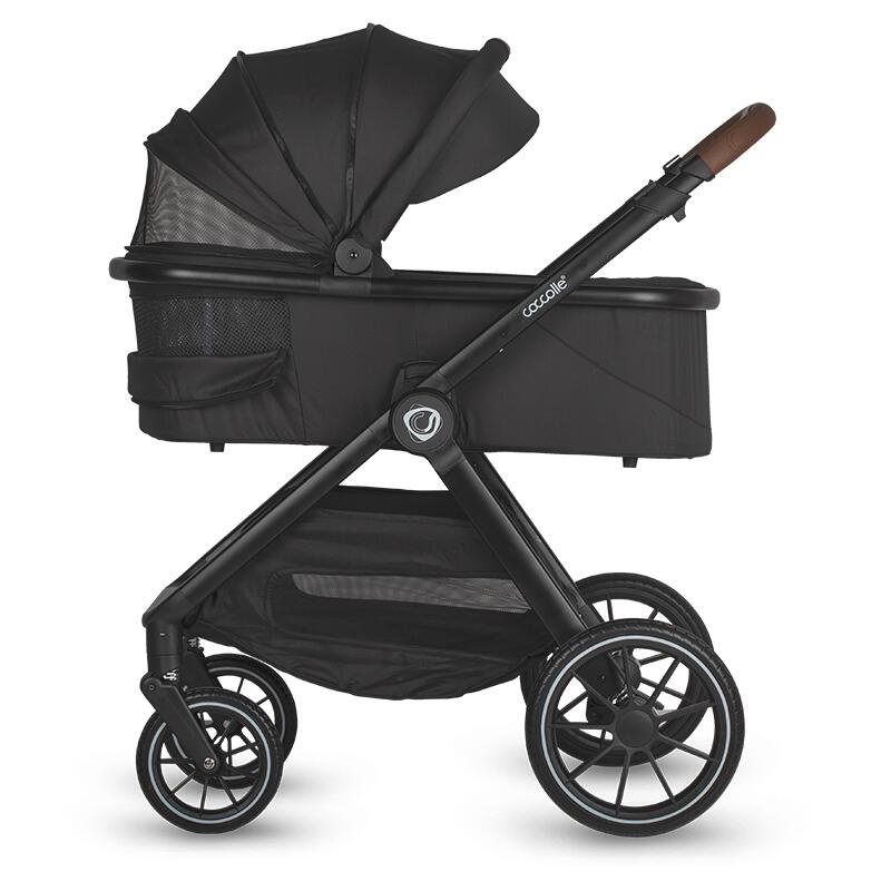 Kočárek Coccolle ASPEN 2v1 travel system Jet Black + autosedačka 0-13kg KNOX