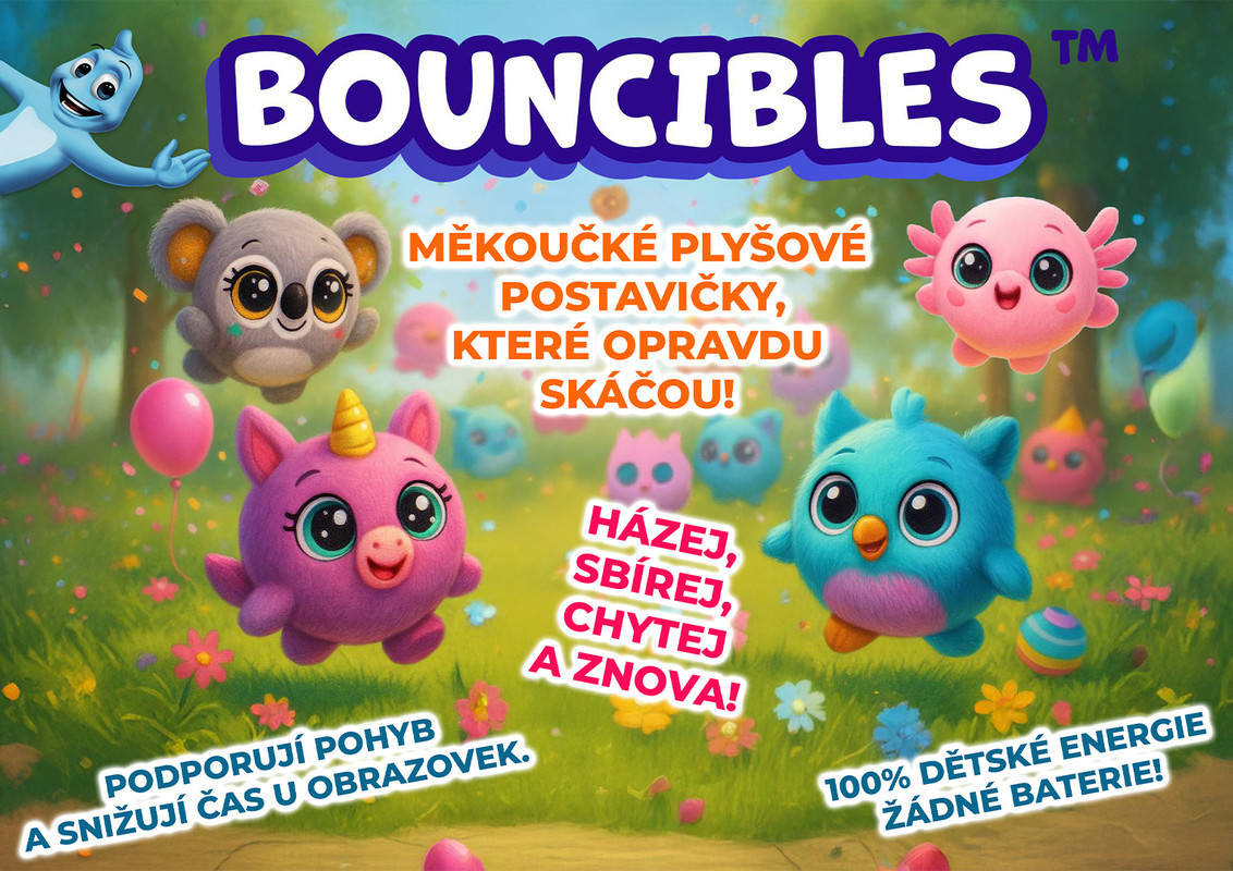 Bouncibles – plyšový skákací míček/hopík pro děti Theia