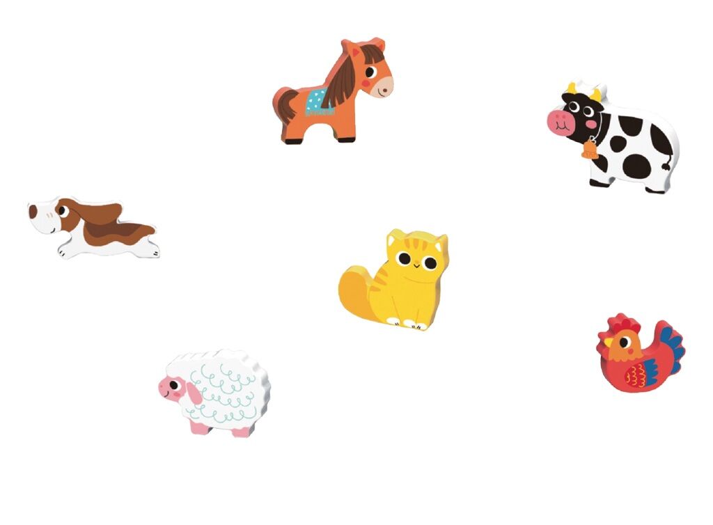 Toys Kostky skládací věž se zvířátky Farma
