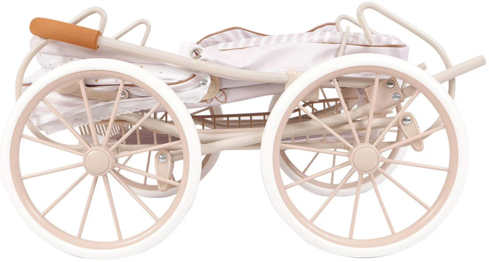 Dětský luxusní skládací kočárek pro panenku DeCuevas Verona s taškou a doplňky bílo-růžový