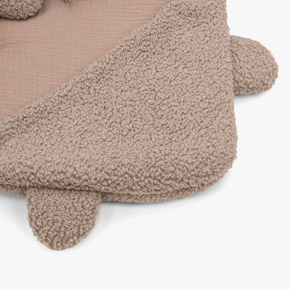 Prémiová Zimní Zavinovací Deka/Fusak do Autosedačky Cotton Muslin & Bouclé karamel