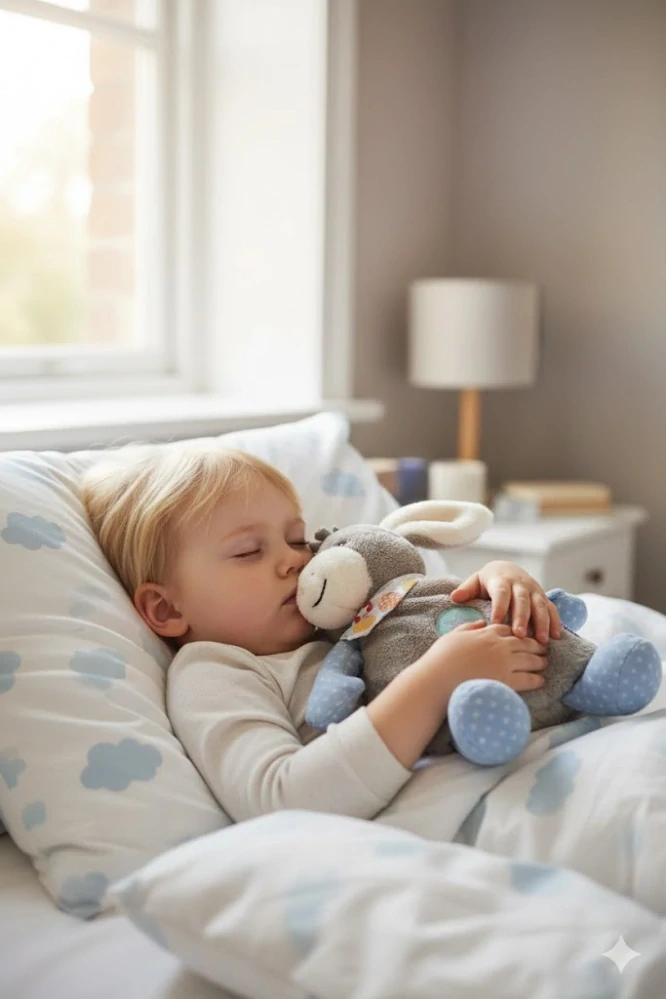 Nahřívací polštářek OSLÍK EMMI na koliku pro miminka - úleva od bolení bříška