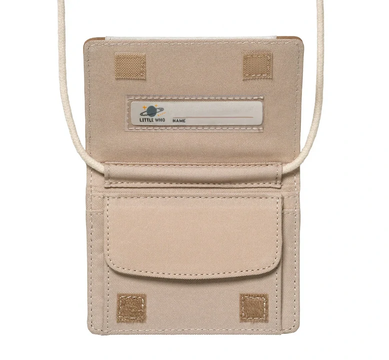 Dětská kapesní taška a peněženka na krk z vintage kůže Pejsek Nilas