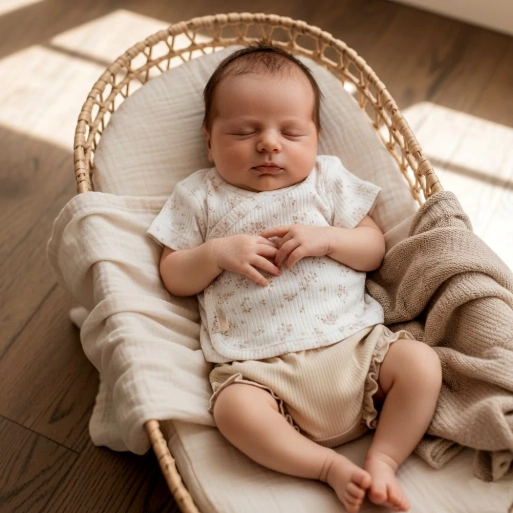 Letní bambusový komplet zavinovací tričko + kraťasy Bimbidreams Anais  0-1m