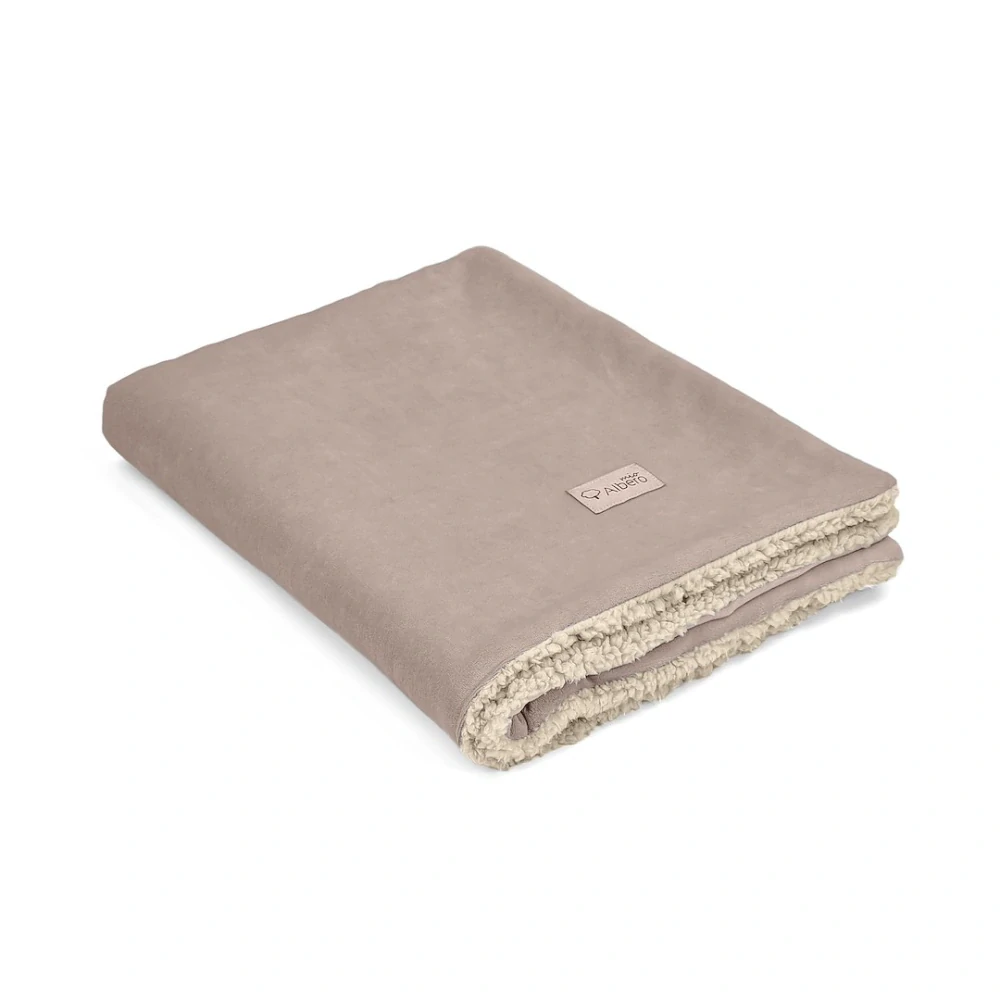 Dětská dvouvrstvá bavlněná velurová deka Albero s beránkem Hnědá