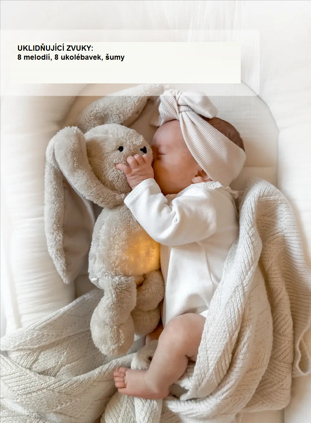 MyHummy Bunny beige 7 v 1 s lampičkou a APP