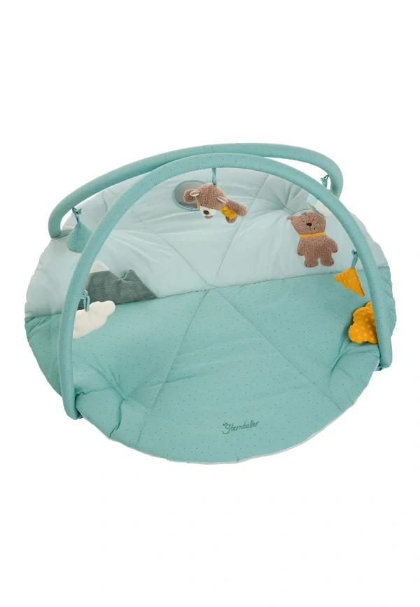 Hrací deka s hrazdou Sterntaler Bear blue