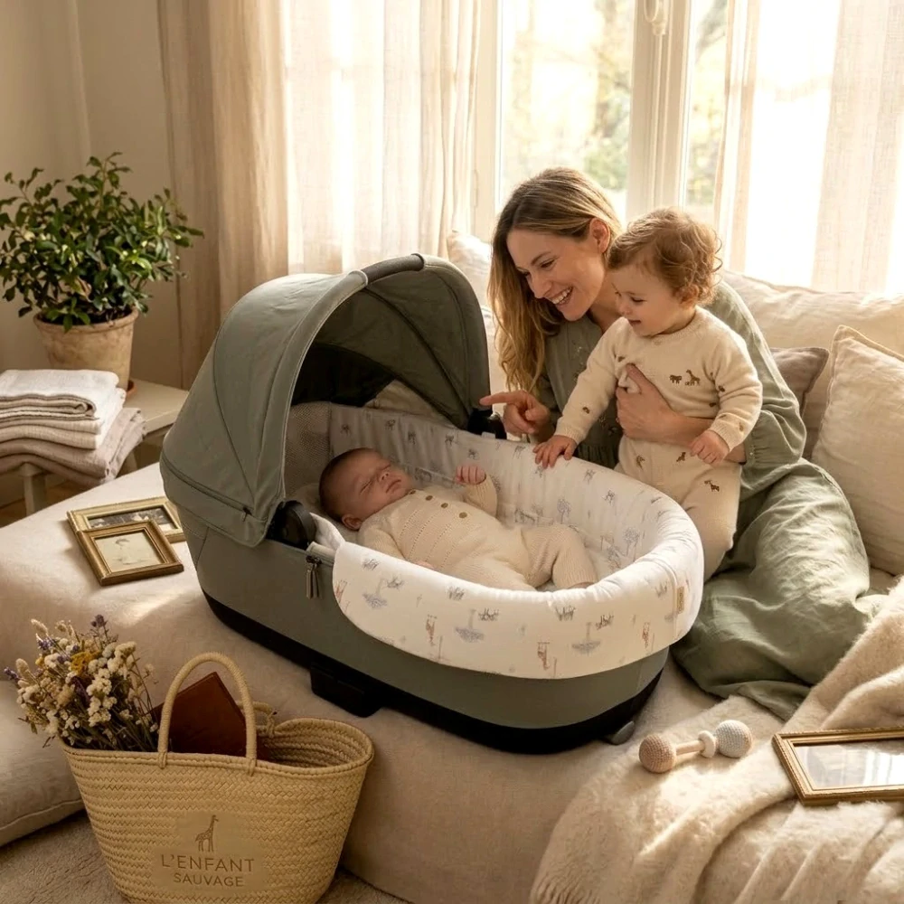 Bavlněná podložka s bambusem proti pocení do hluboké korby kočárku  Bimbidreams Tanzania 