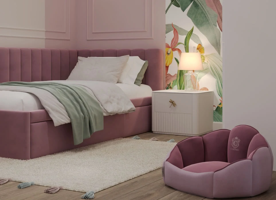 Kvalitní pelíšek ve tvaru mušle pro mazlíčky Carinio Shell Blush vel. S/M