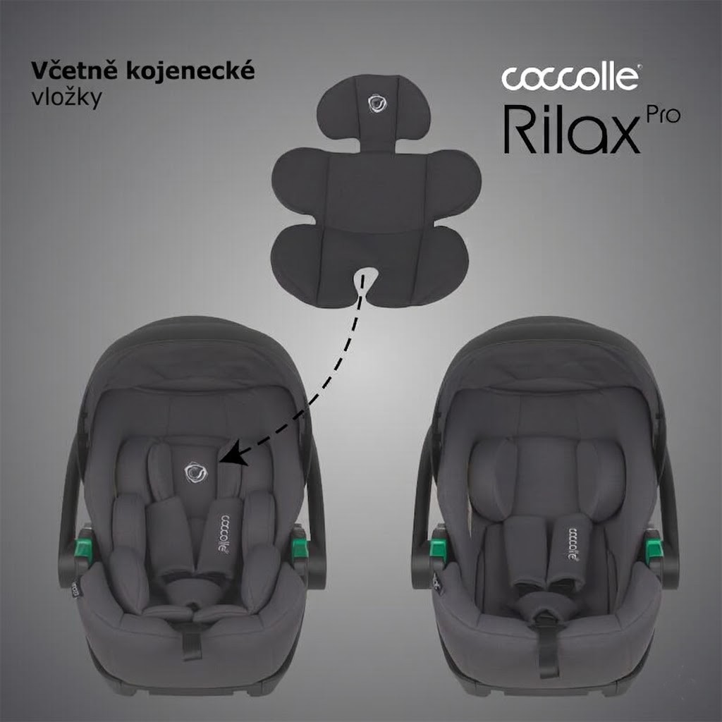 Polohovatelná autosedačka 0-13kg Coccolle Rilax Pro 2v1 i-Size System Greystone