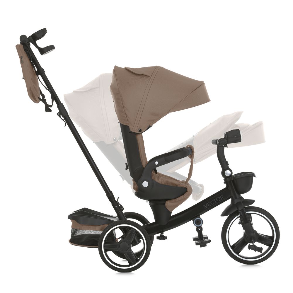 Multifunkční tříkolka El Camino VECTOR ME s hudbou a světlem - beige praline