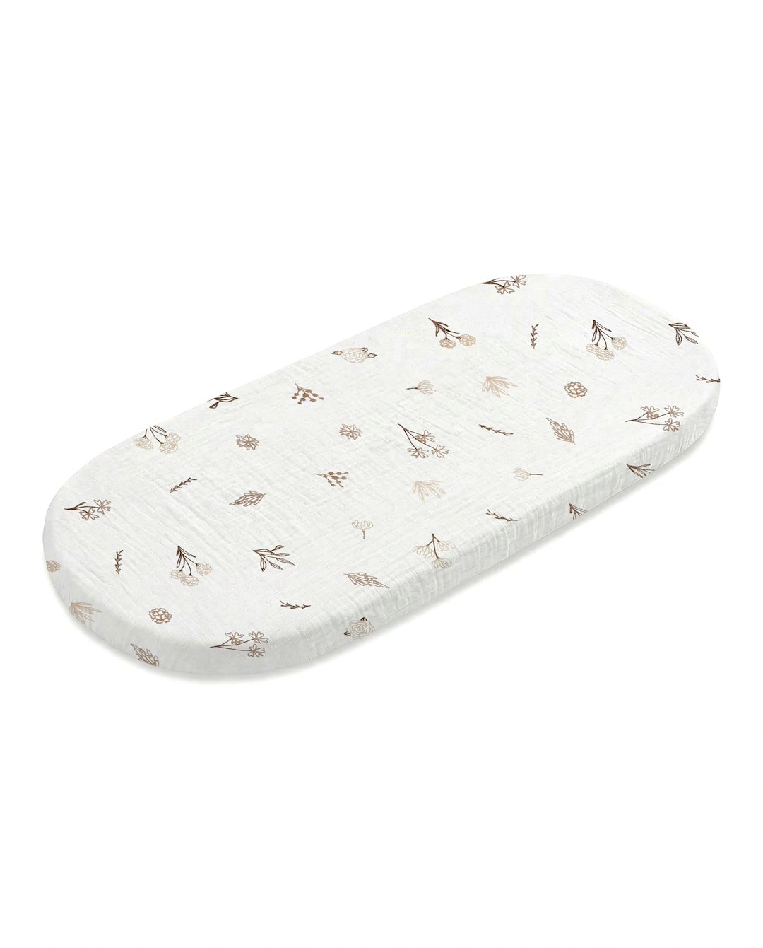 Sada mušelínových prostěradel do kočárku – Wild Flowers & Beige (2 ks)