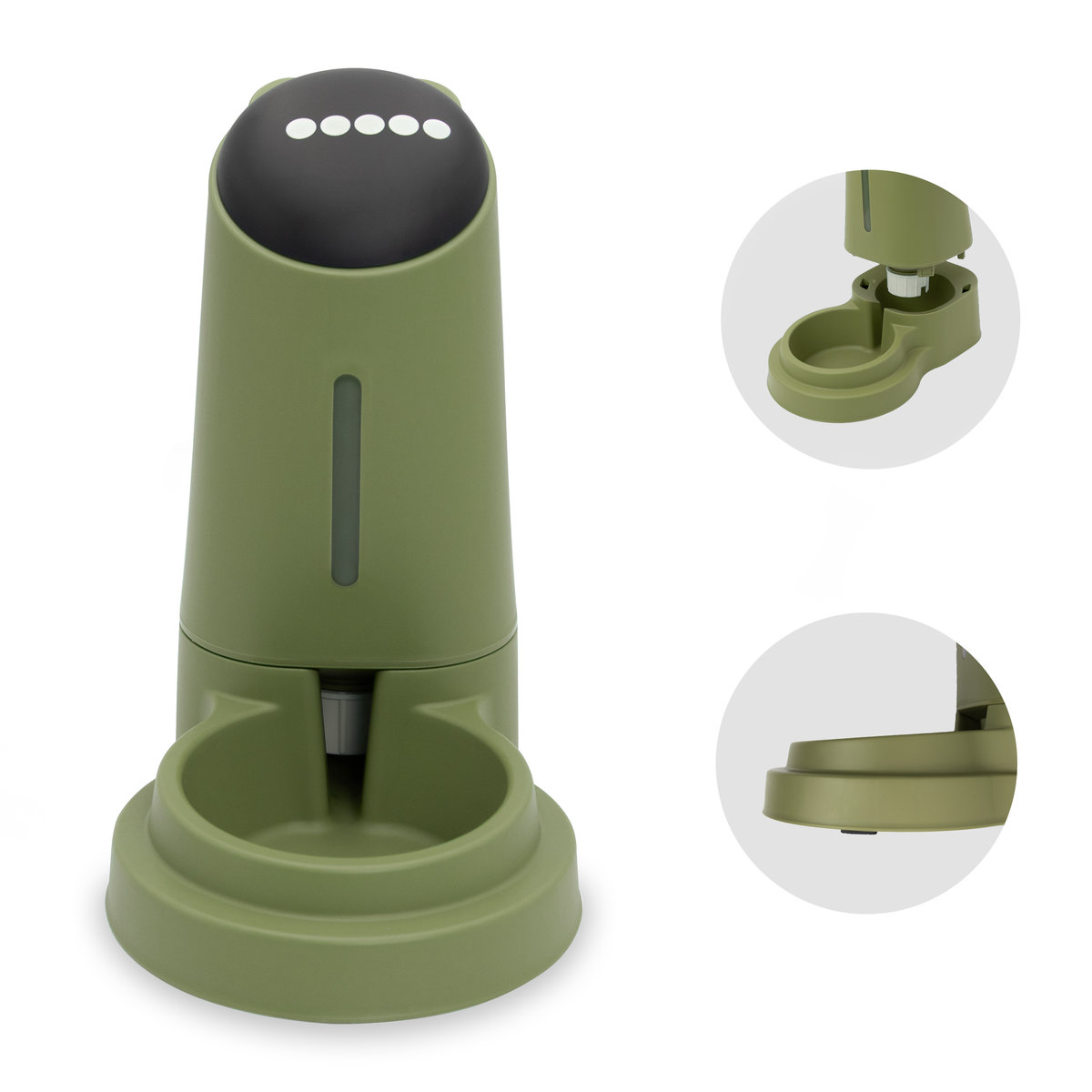 MilooPets Petportion Gravitační dávkovač vody pro psy a kočky 3,2 l – zeklený