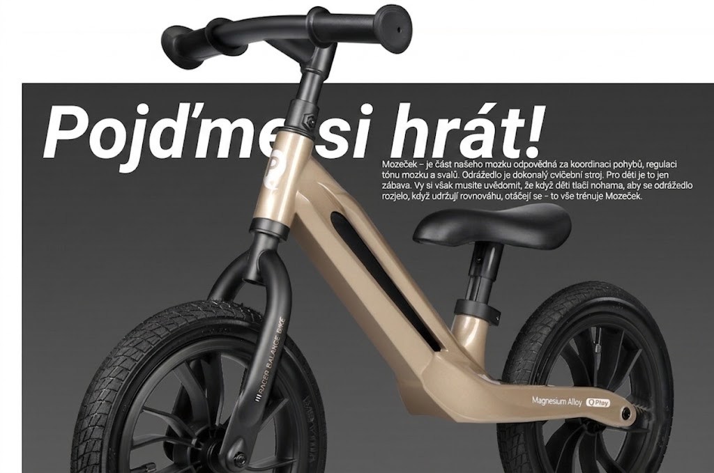 Dětské odrážecí kolo QPlay Racer - platinum