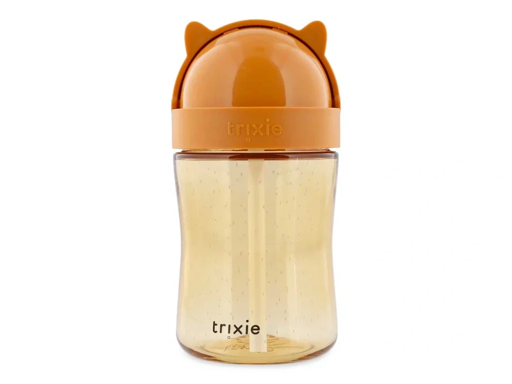 Dětská láhev s brčkem Trixie - Liška (Zdravý Tritan™)