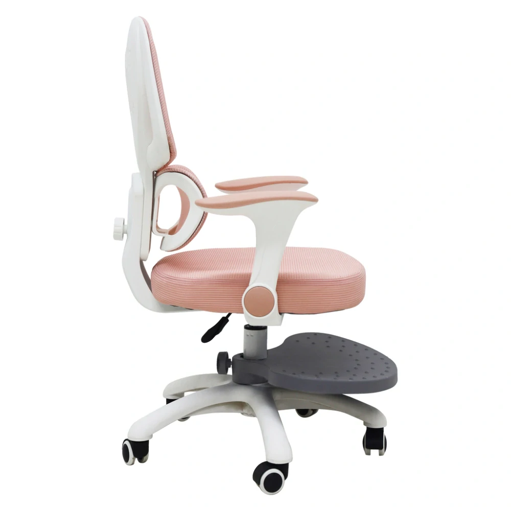 Dětská ergonomická otočná židle k psacímu stolu s podnožkou - růžová
