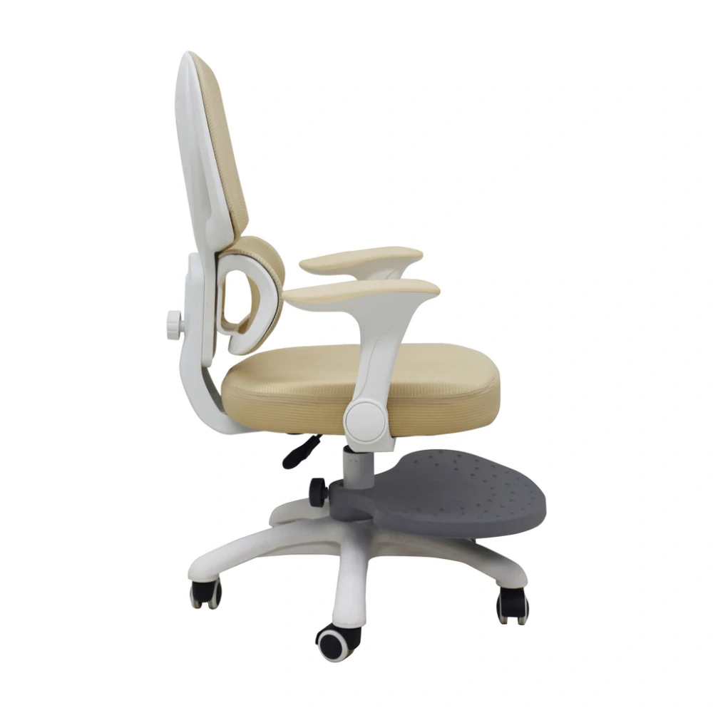 Dětská ergonomická otočná židle k psacímu stolu s podnožkou - béžová