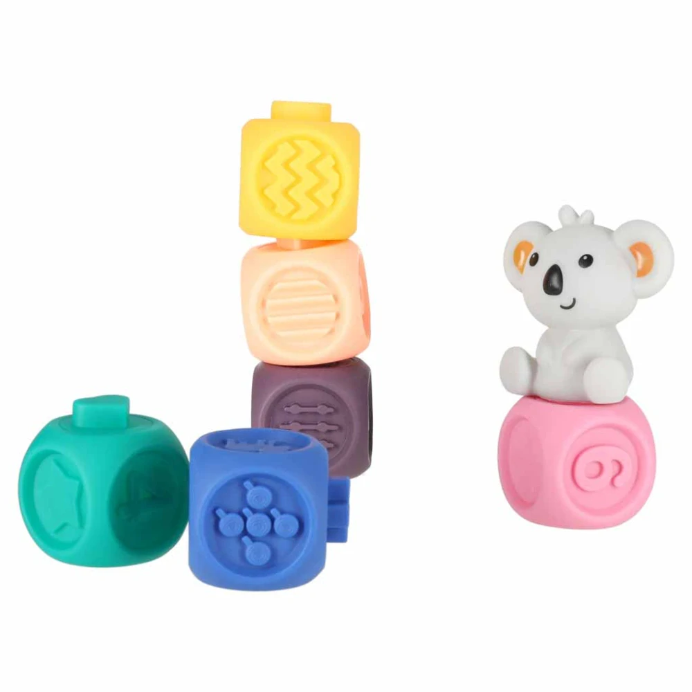 Sada senzorických hraček 13ks - kostky + pyramida Koala