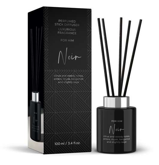 Dárková sada For Him v boxu s magnetickým uzávěrem (Svíčka 220g + Difuzér 100ml) black