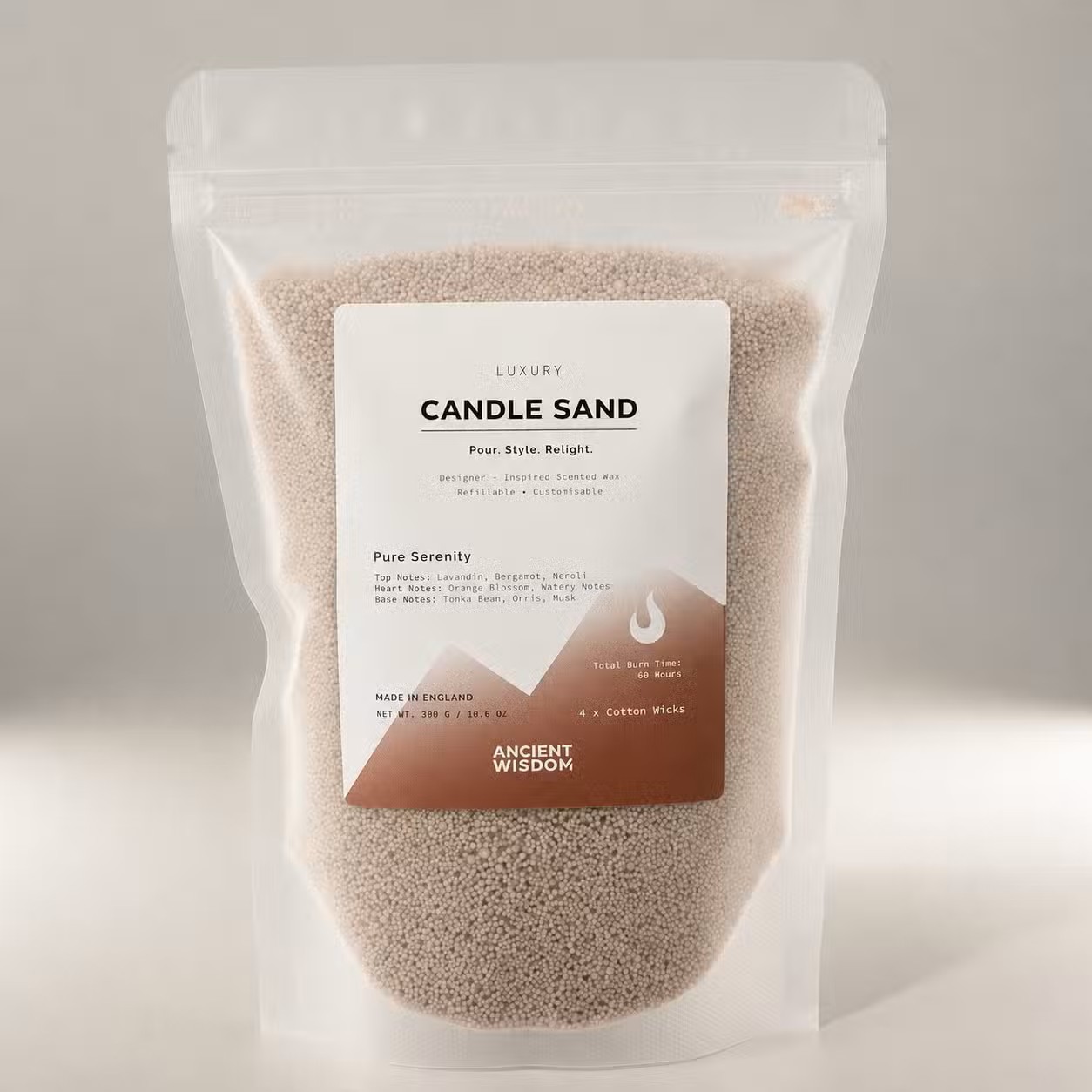 Vonná Písková Svíčka Latte Beige - Pure Serinity 300g