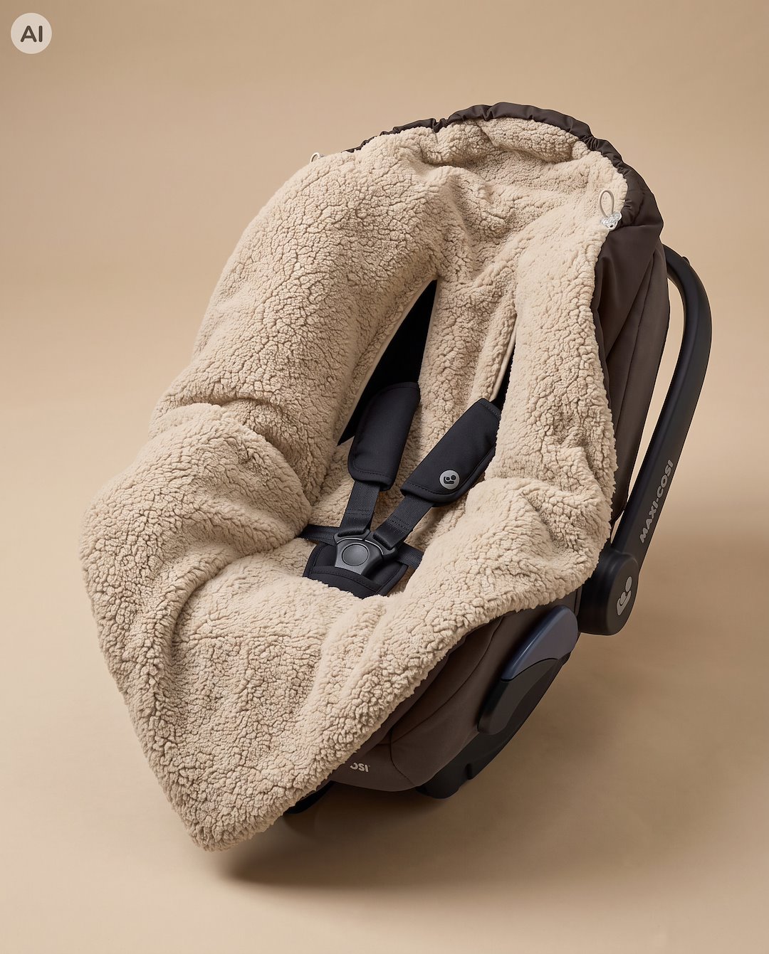 Zavinovací deka/ zavinovačka Albero Teddy s beránkem do autosedačky hnědá