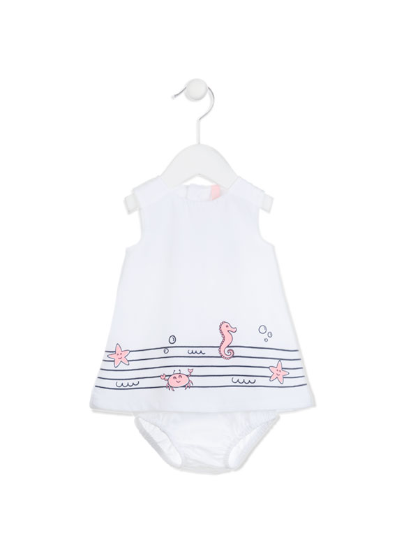 Dívčí bílé šatečky zn. Losan-  mořský svět